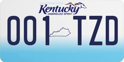 KY license plate 001TZD