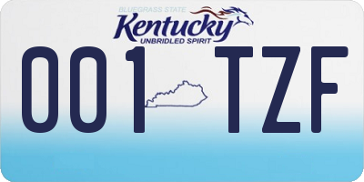 KY license plate 001TZF