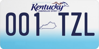 KY license plate 001TZL