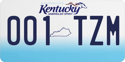 KY license plate 001TZM