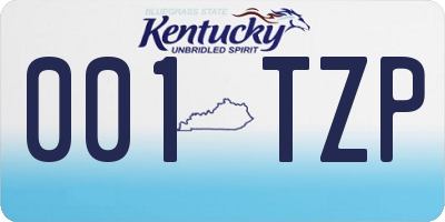 KY license plate 001TZP