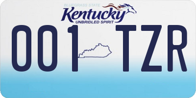 KY license plate 001TZR