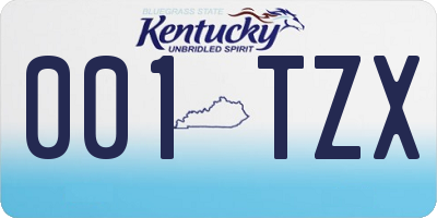 KY license plate 001TZX