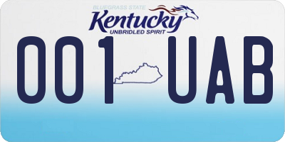 KY license plate 001UAB