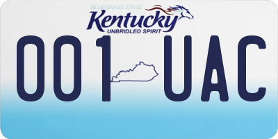 KY license plate 001UAC