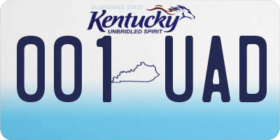 KY license plate 001UAD
