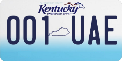 KY license plate 001UAE