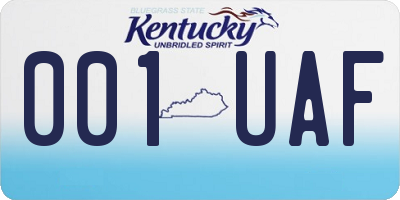 KY license plate 001UAF