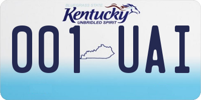KY license plate 001UAI