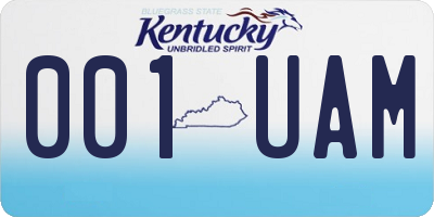 KY license plate 001UAM