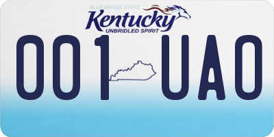 KY license plate 001UAO