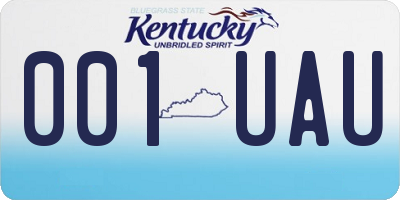KY license plate 001UAU