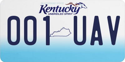 KY license plate 001UAV