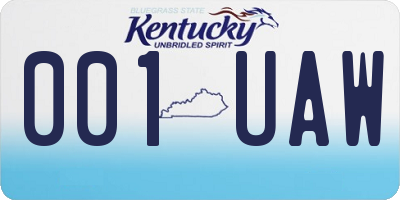 KY license plate 001UAW