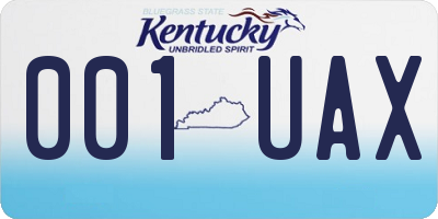 KY license plate 001UAX