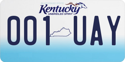 KY license plate 001UAY