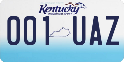 KY license plate 001UAZ