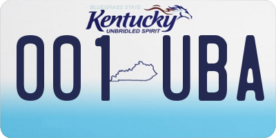 KY license plate 001UBA