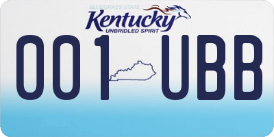 KY license plate 001UBB