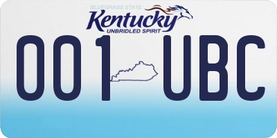 KY license plate 001UBC