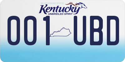 KY license plate 001UBD