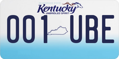 KY license plate 001UBE