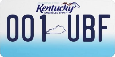 KY license plate 001UBF