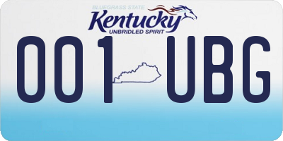 KY license plate 001UBG