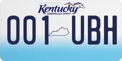 KY license plate 001UBH