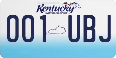 KY license plate 001UBJ