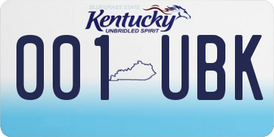 KY license plate 001UBK