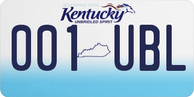KY license plate 001UBL
