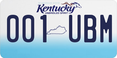 KY license plate 001UBM