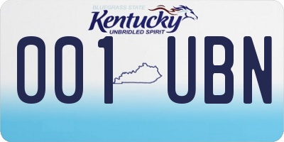 KY license plate 001UBN