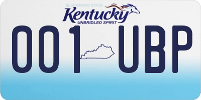 KY license plate 001UBP