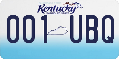 KY license plate 001UBQ
