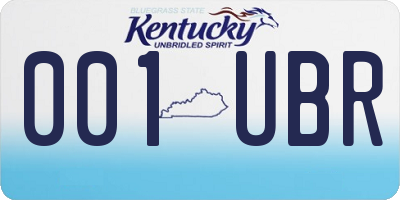 KY license plate 001UBR
