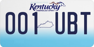 KY license plate 001UBT