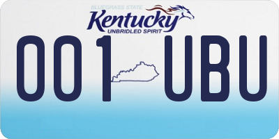 KY license plate 001UBU