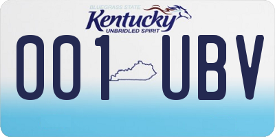 KY license plate 001UBV