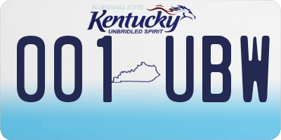 KY license plate 001UBW
