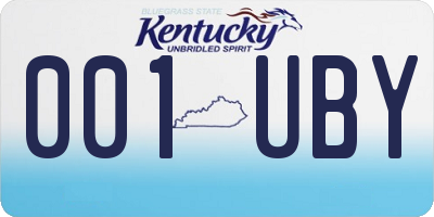 KY license plate 001UBY