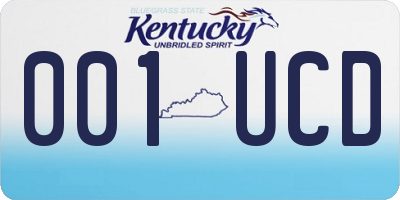KY license plate 001UCD