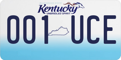KY license plate 001UCE