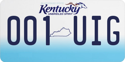 KY license plate 001UIG