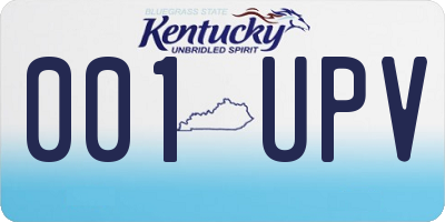 KY license plate 001UPV