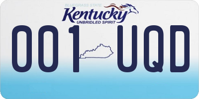 KY license plate 001UQD