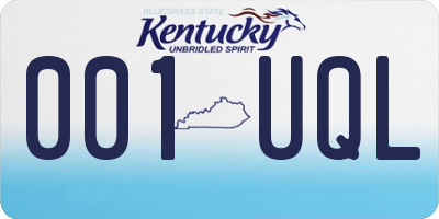 KY license plate 001UQL