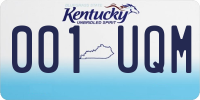 KY license plate 001UQM