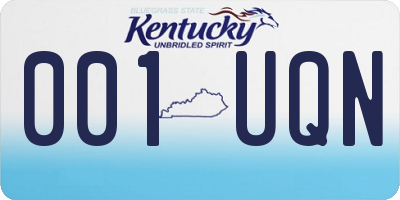 KY license plate 001UQN